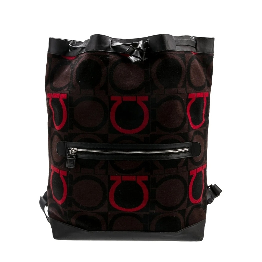 Salvatore Ferragamo Black and Red Backpack